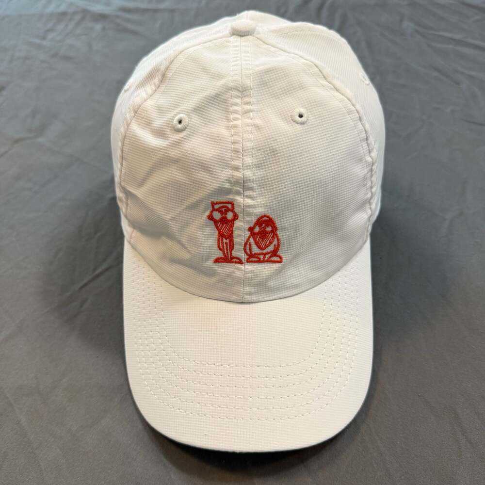 Imperial White Performance Golf Hat Embroidered Cartoon Caddies Adjustable Cap